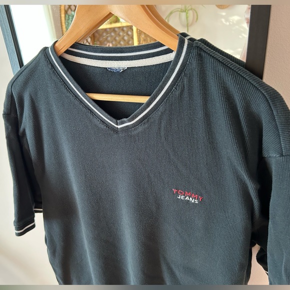 Vintage 90s Tommy Hilfiger sleeve tee shirt Tommy Jeans - Picture 3 of 10